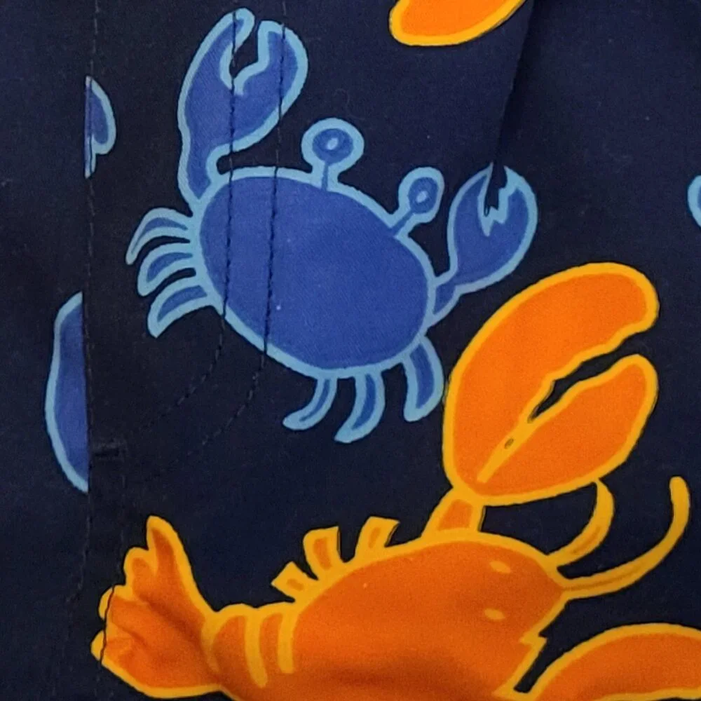 CARTERS LITTLE BOYS SWIM TRUNKS -6 TO 9 MONTHS - LOBSTER AND CRABS-NWT